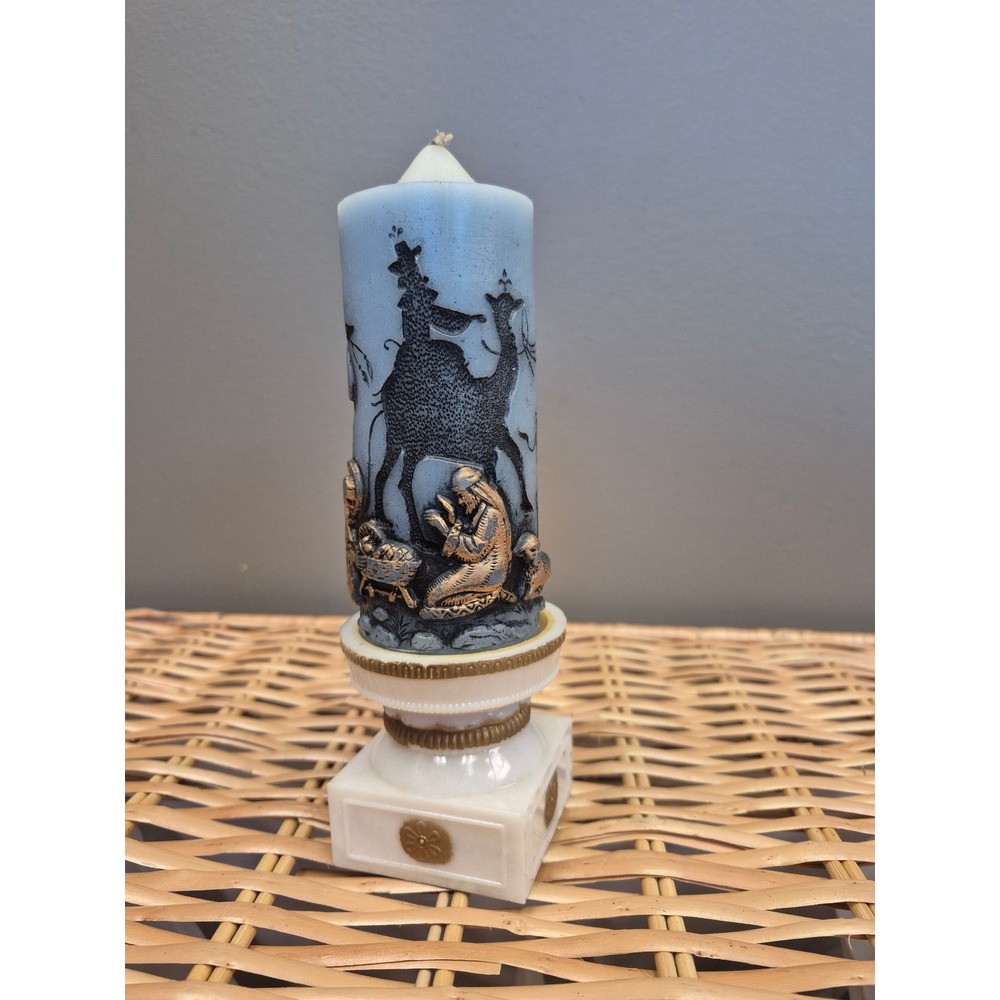 Vintage Christmas Adoration Nativity Candle Holder Holy Family Hong Kong NOS - Picture 7 of 7